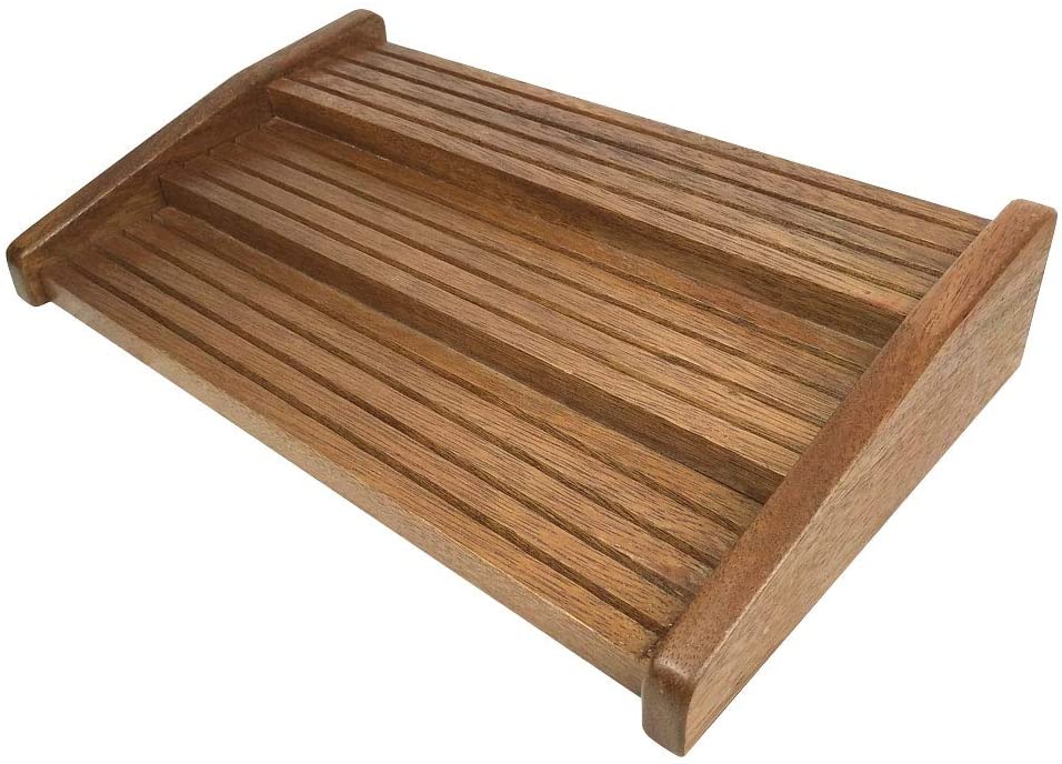 12 Rows Challenge Coins Display Stand Military Coin Holder Rack Walnut Wood Finish DecoWoodo