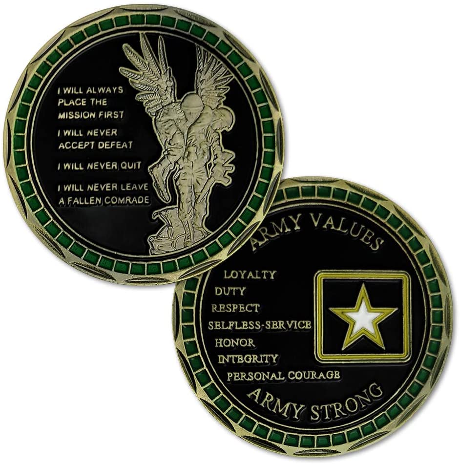 US Army Values Challenge Coin Warrior Ethos Military Coin DecoWoodo