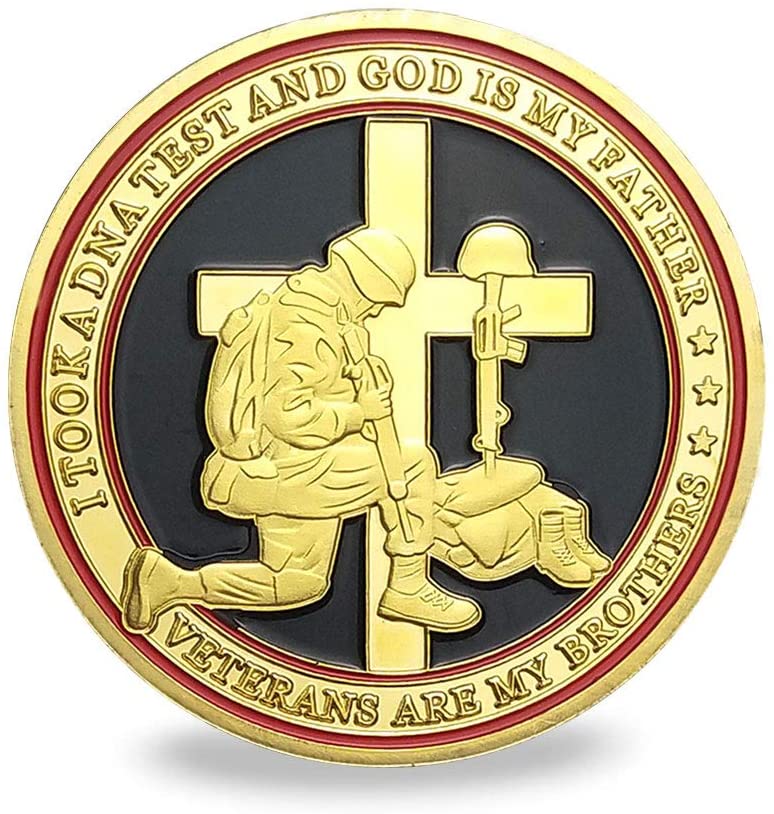 Veteran's Creed Challenge Coin Military Warrior Thank You Coin DecoWoodo
