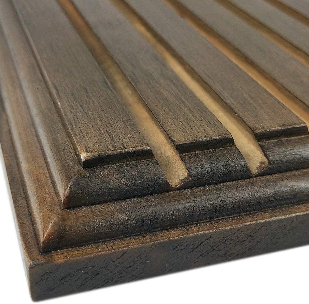 5 Rows Challenge Coin Holder Military Coin Display Stand Walnut Finish DecoWoodo