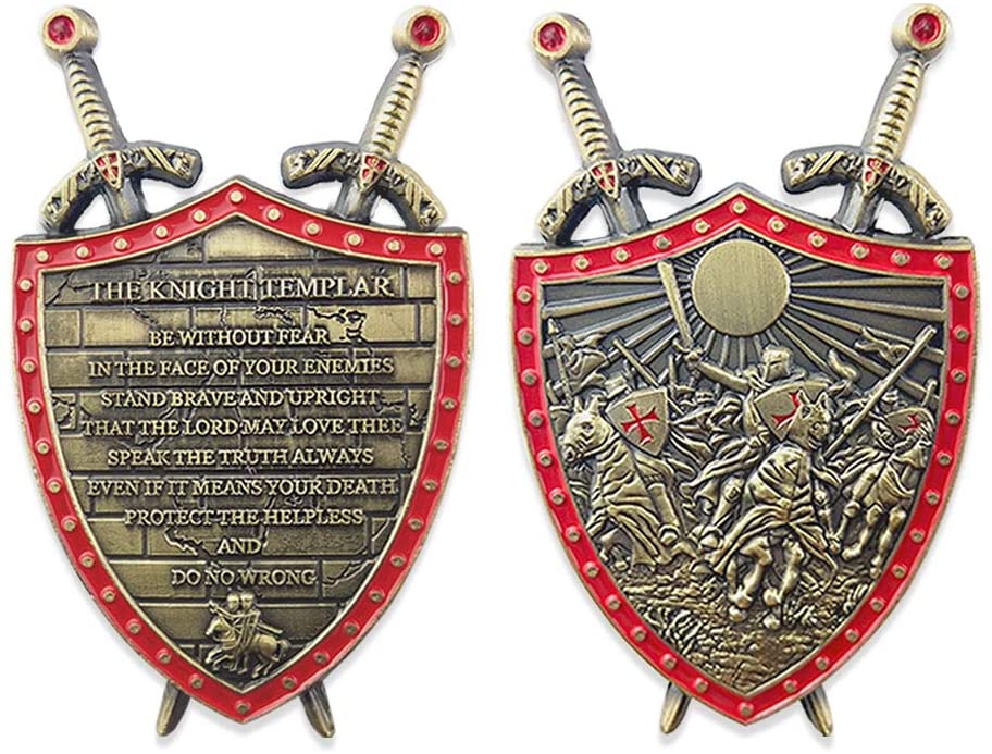 The Knights Templar Challenge Coin Commemorative Gift DecoWoodo