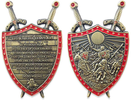 The Knights Templar Challenge Coin Commemorative Gift DecoWoodo
