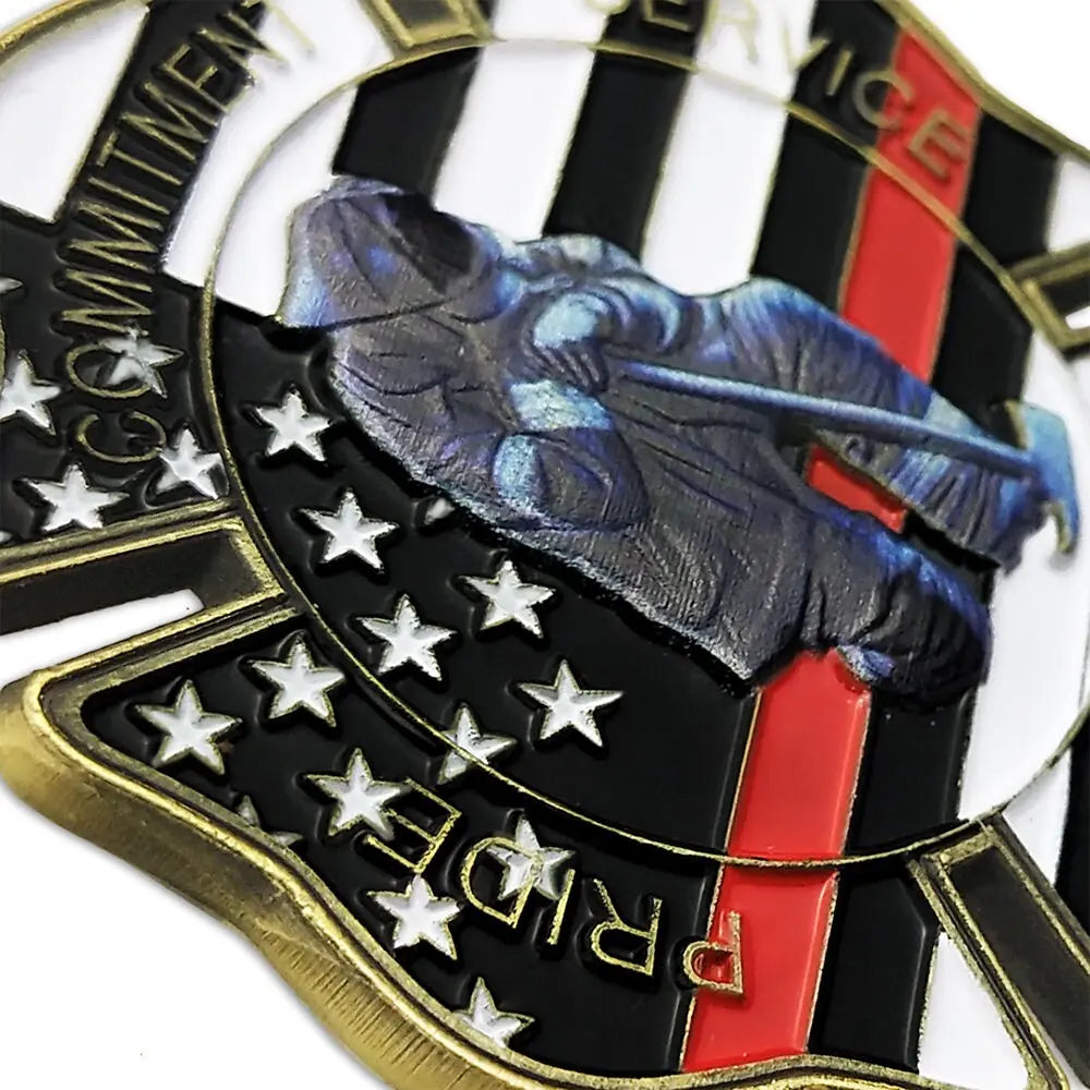 Firefighter Challenge Coin Red Lives Matter Prayer Fire Department Gift Coin/gift for Him for father decowoodo