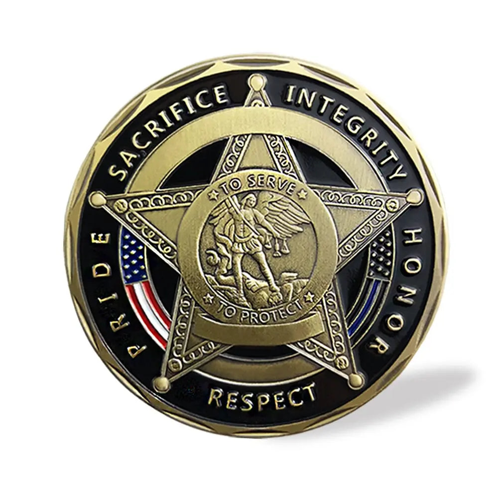 Law Enforcement Challenge Coin Sheriff Five Pointed Star Featured Police Officers Gift/gift for Him for father decowoodo