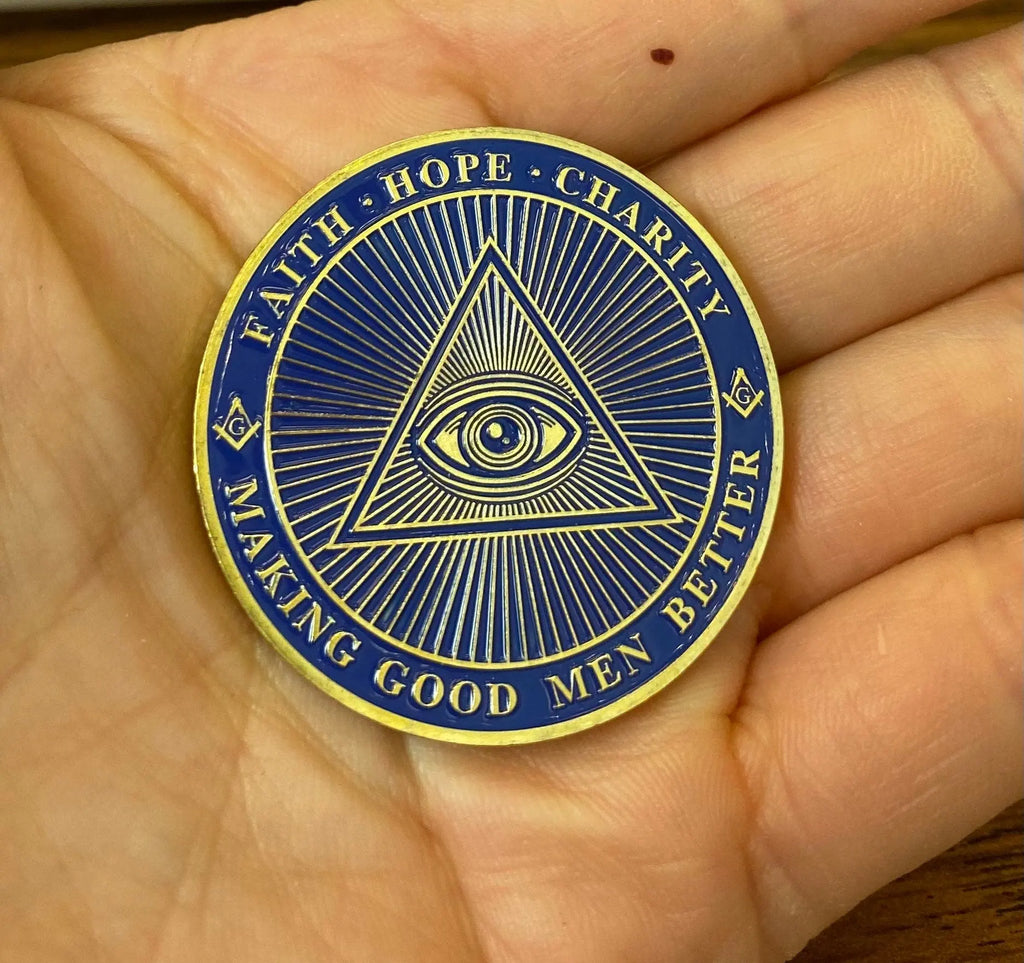 Masonic Challenge Coin Grand Lodges Freemasons Brotherhood Collectible Badge｜gift for him decowoodo