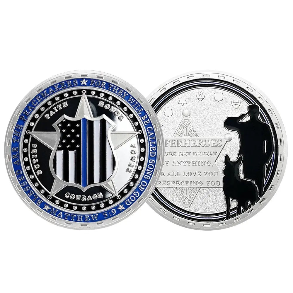 Sheriff & K9 Challenge Coin Law Enforcement Shield Badge Collectible Medallion/gift for Him for father decowoodo