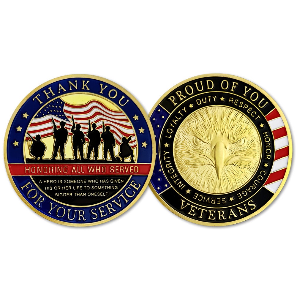 US Military Challenge Coin Soldier Squad Veterans Thanksgiving Gift Coin/gift for Him for father decowoodo