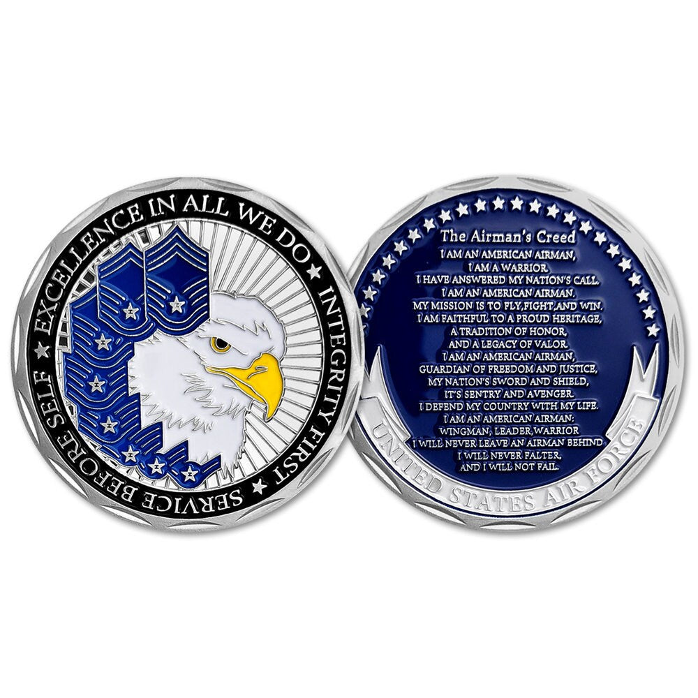 USAF The Airman's Creed Challenge Coin Air Force Sergeant Military Collectible/gift for Him for father decowoodo