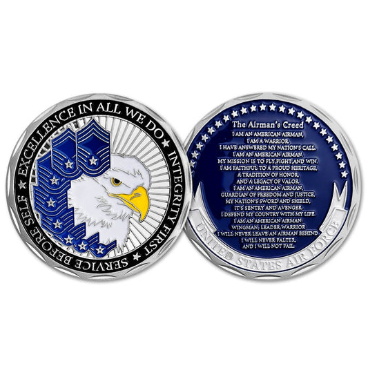 USAF The Airman's Creed Challenge Coin Air Force Sergeant Military Collectible/gift for Him for father decowoodo