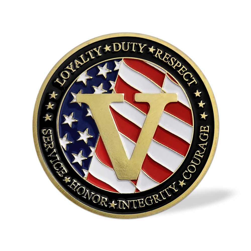 US Army Challenge Coin Veteran Honor Gift Big V Military Collectible Metal Badge/gift for Him for father decowoodo