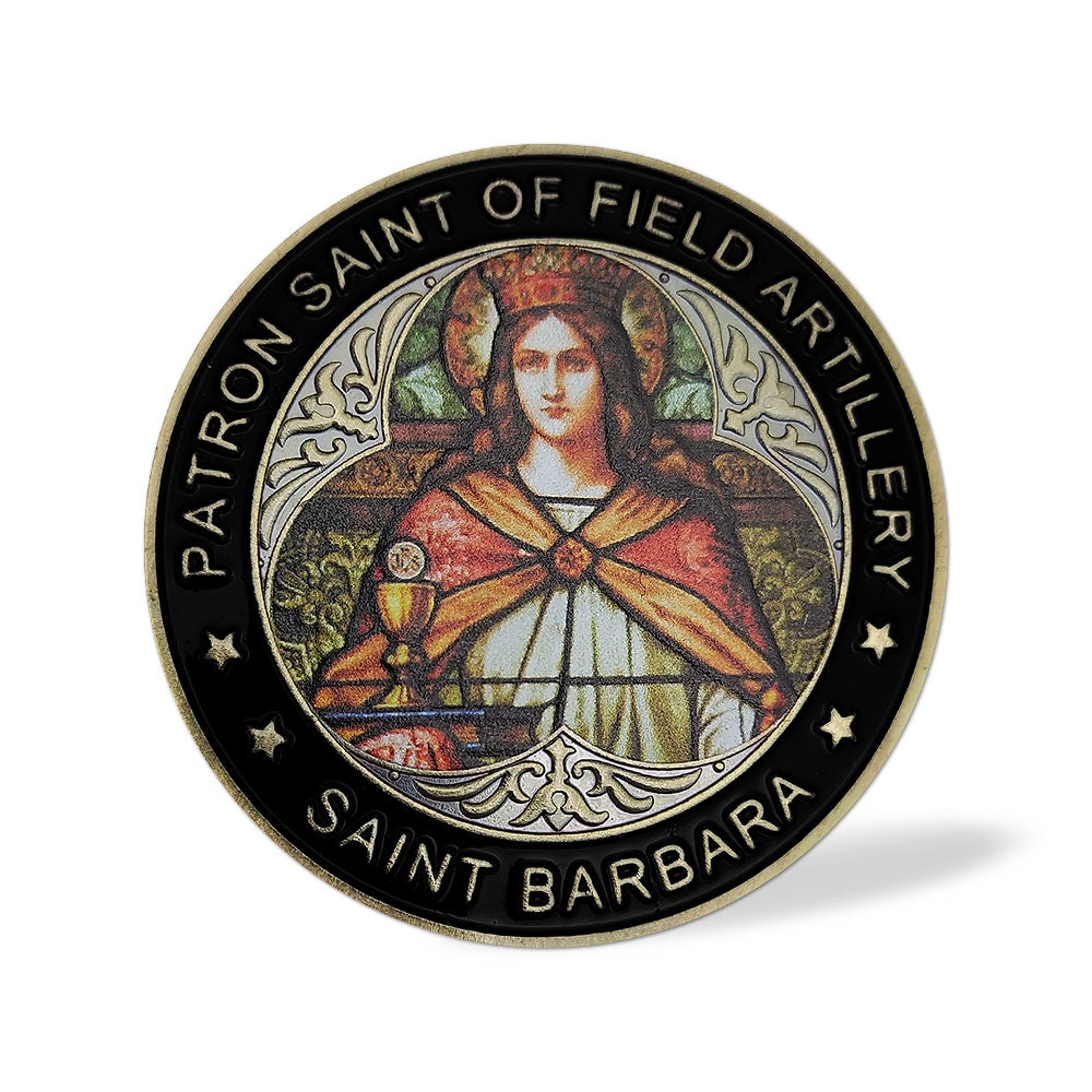 Patron Saint of Artillery St Barbara Prayer Challenge Coin Military Collectible/gift for Him for father decowoodo