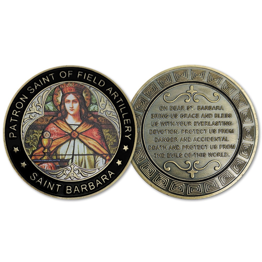 Patron Saint of Artillery St Barbara Prayer Challenge Coin Military Collectible/gift for Him for father decowoodo