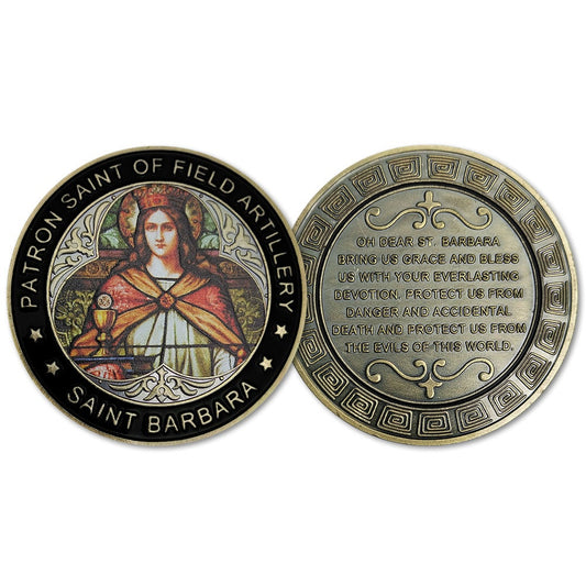 Patron Saint of Artillery St Barbara Prayer Challenge Coin Military Collectible/gift for Him for father decowoodo