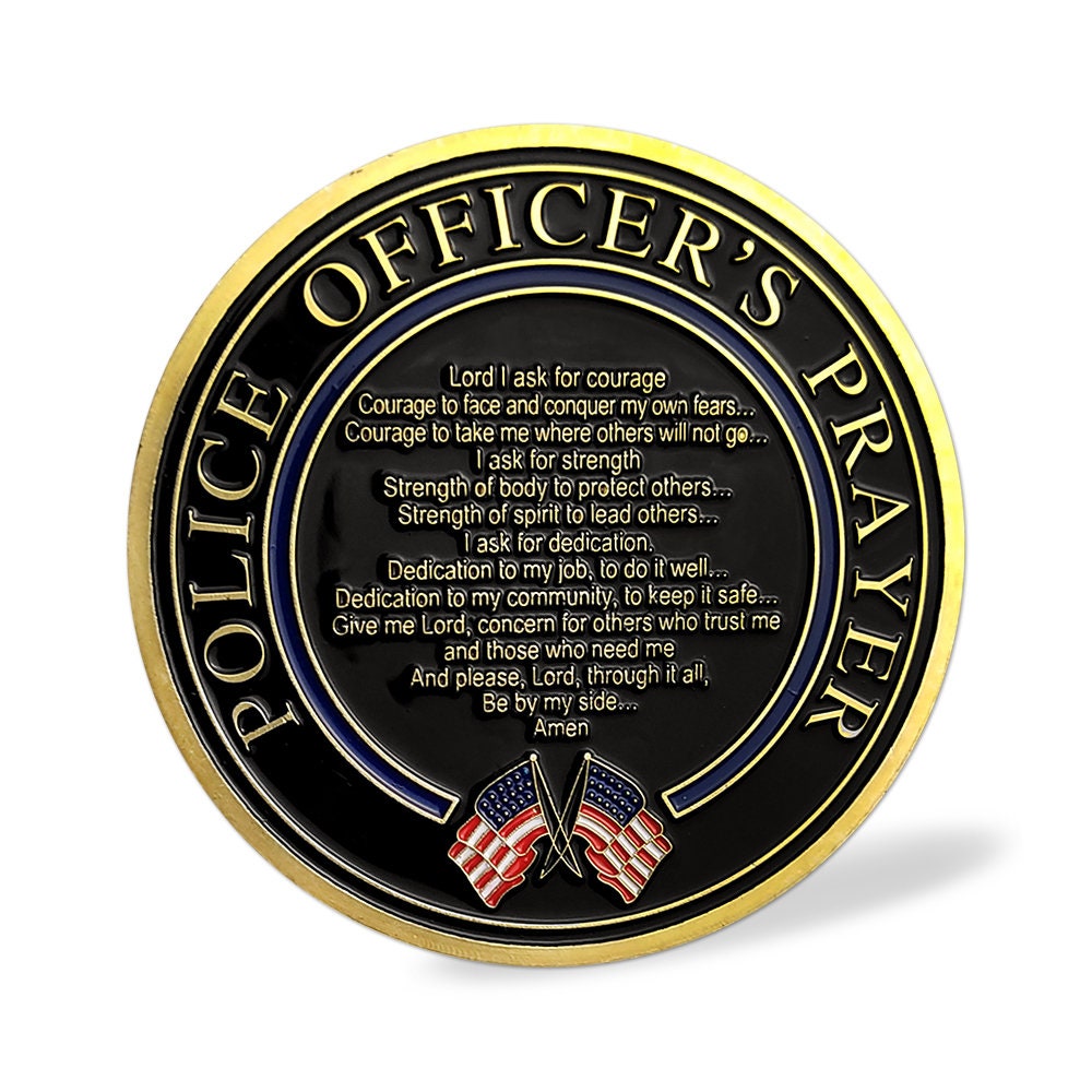 US Police Protector St. Michael Challenge Coin Officers Prayer Gold Coin/gift for Him for father decowoodo