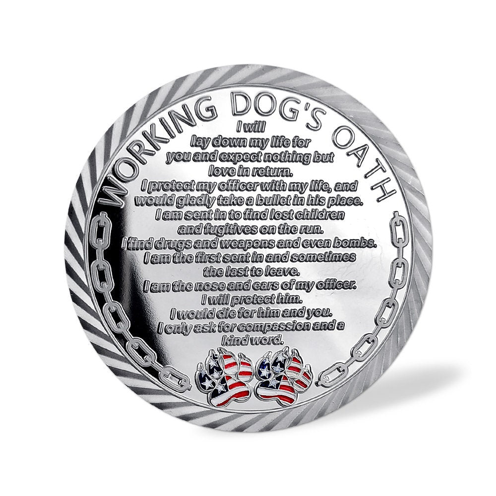 K9 Police Officer Friend Canine Prayer Blue Lives Matter Challenge Coin decowoodo