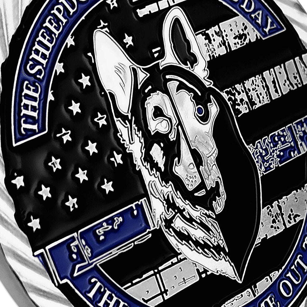 K9 Police Officer Friend Canine Prayer Blue Lives Matter Challenge Coin decowoodo