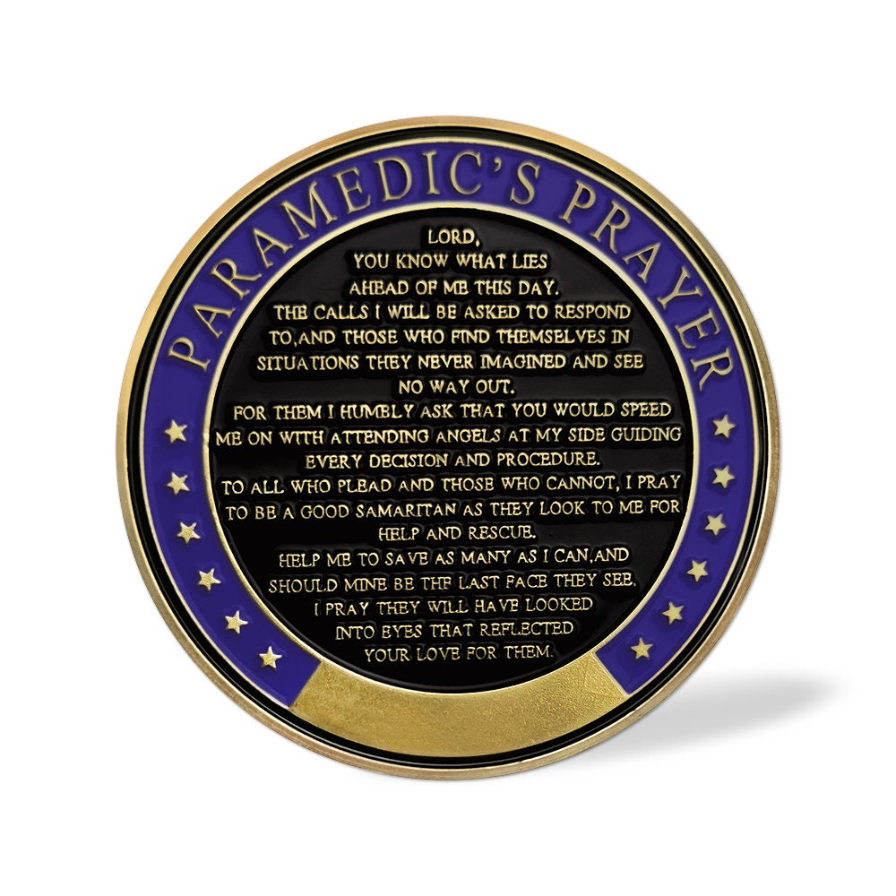 EMS Challenge Coin Paramedic Prayer Collectible Emergency First Aid Worker Gift/gift for Him for father decowoodo
