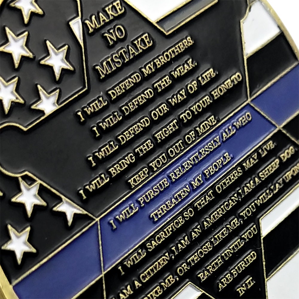 Police Officers Motto Blue Lives Matter the Whole Armor of GOD Challenge Coin/gift for Him for father decowoodo