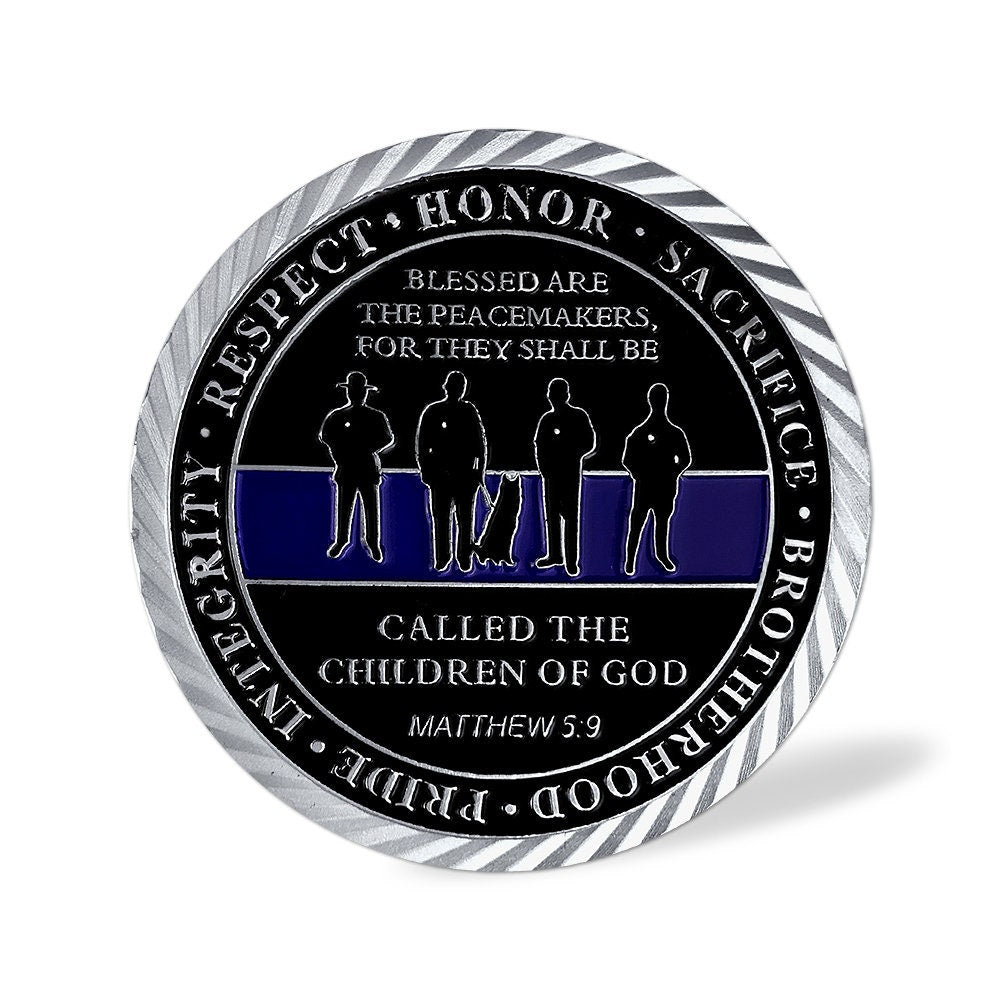 Police Blue Lives Matter Challenge Coin Law Enforcement Shiny Armor Collectible/gift for Him for father decowoodo