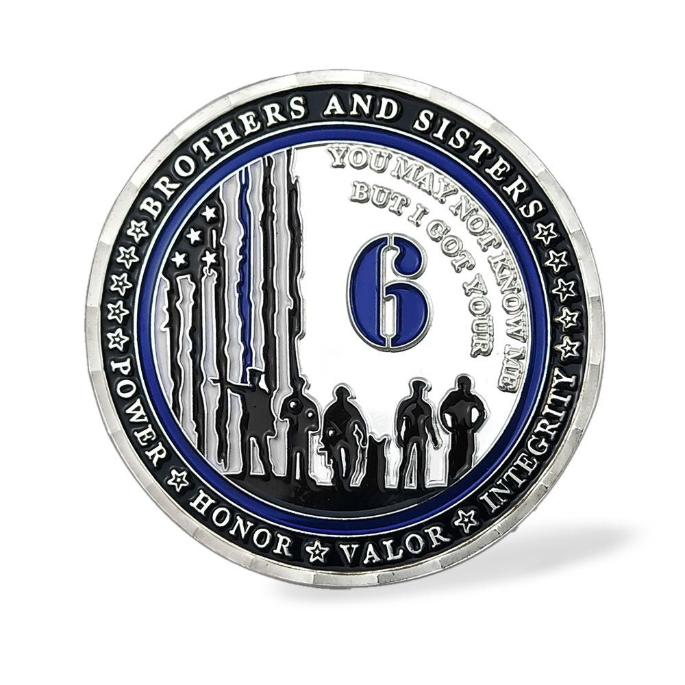 Police Sheepdogs Challenge Coin A Thin Blue Line Watch Your 6 Silver Collectible/gift for Him for father decowoodo
