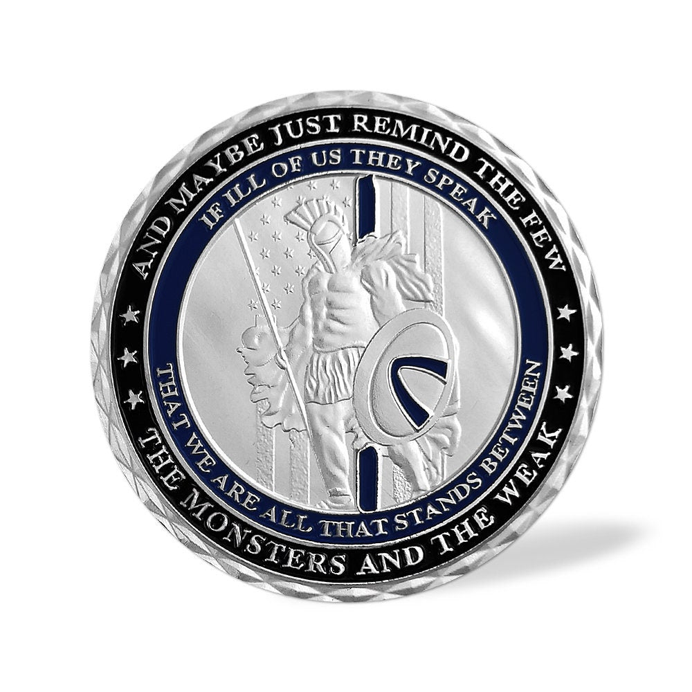 A Thin Blue Line Police Challenge Coin Law Enforcement Officers Spirit Badge/gift for Him for father decowoodo