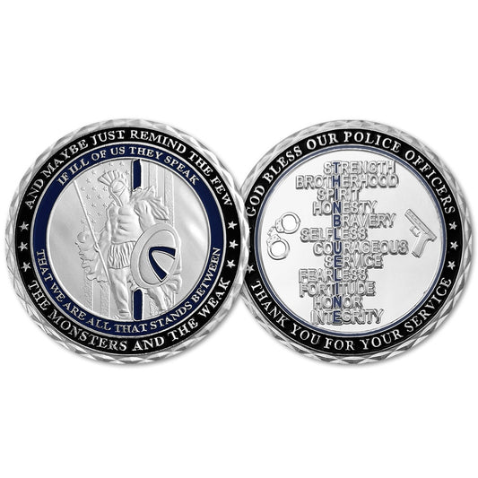 A Thin Blue Line Police Challenge Coin Law Enforcement Officers Spirit Badge/gift for Him for father decowoodo