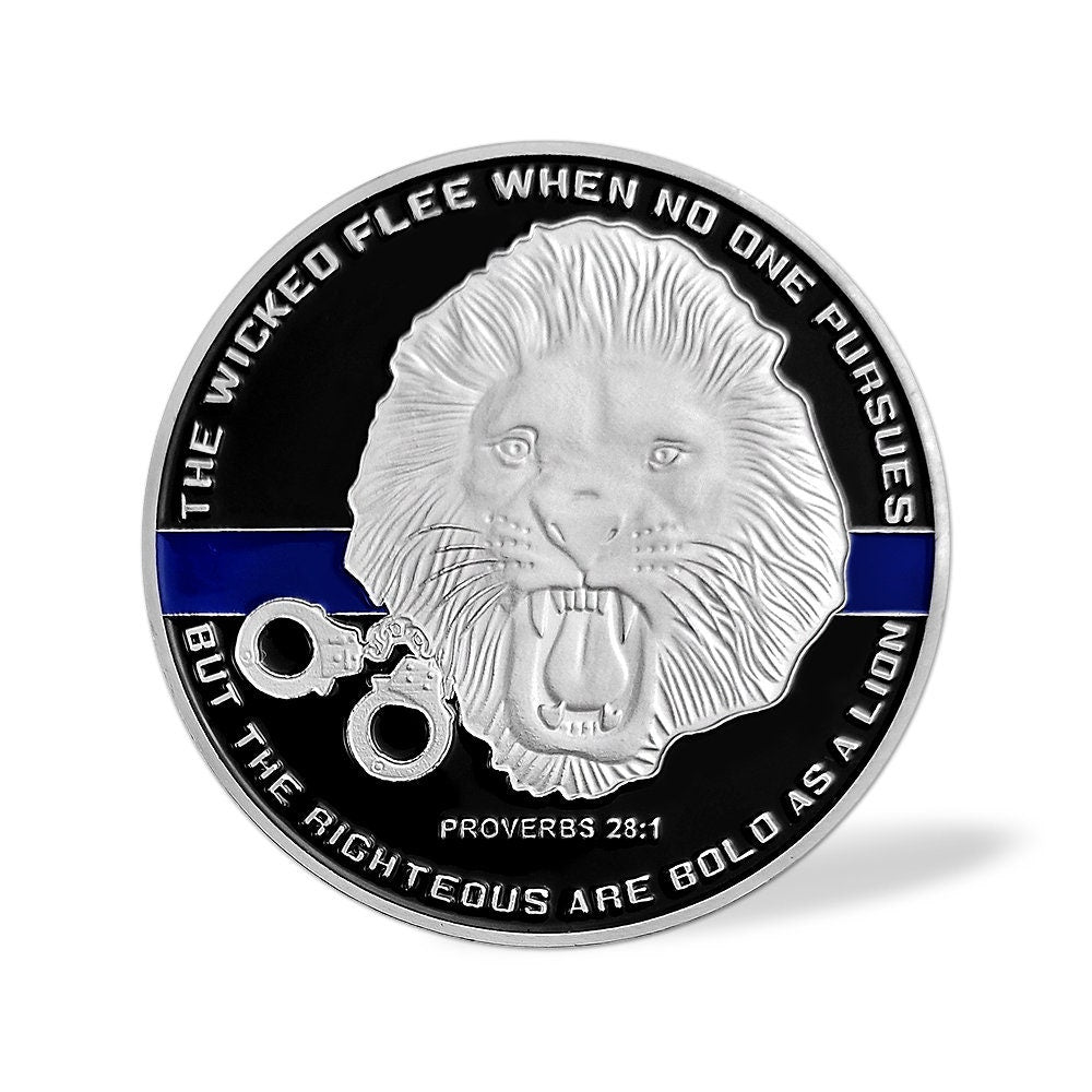 Police LEO Challenge Coin A Thin Blue Line Law Enforcement Officers Collectible/gift for Him for father decowoodo