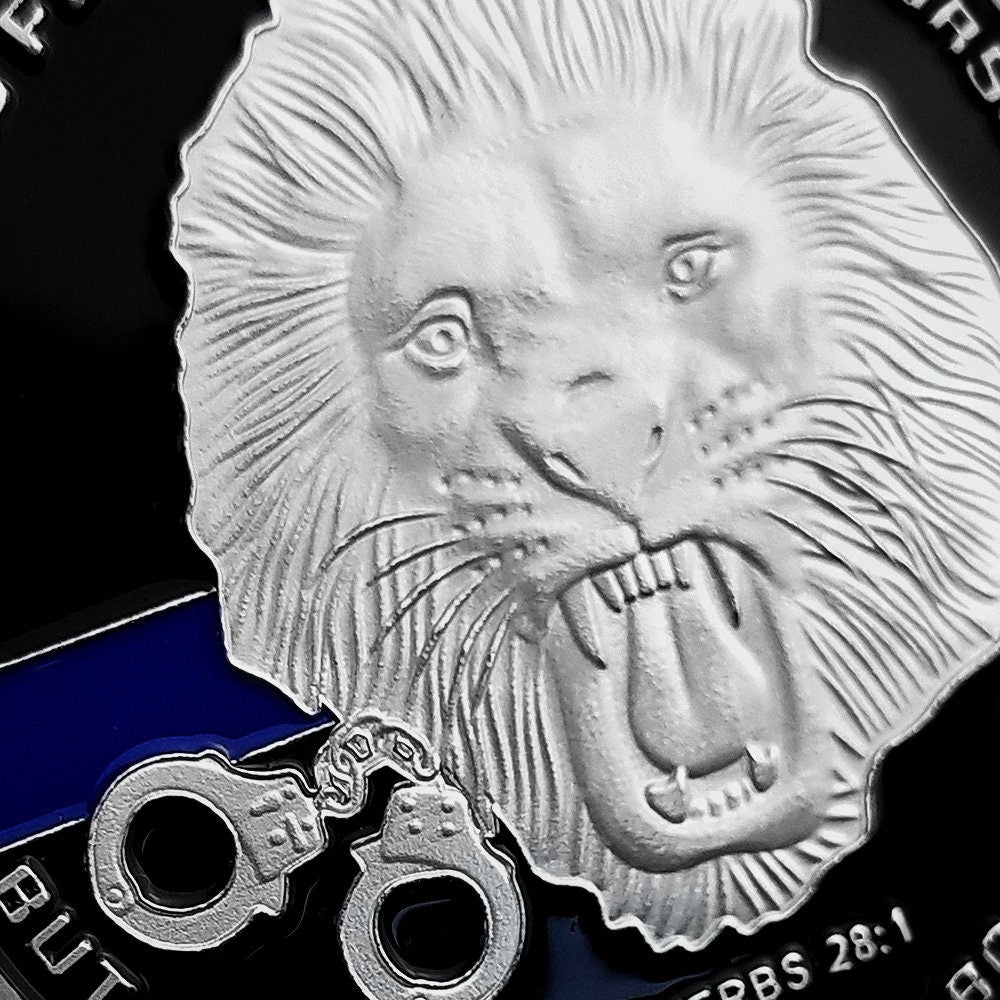Police LEO Challenge Coin A Thin Blue Line Law Enforcement Officers Collectible/gift for Him for father decowoodo