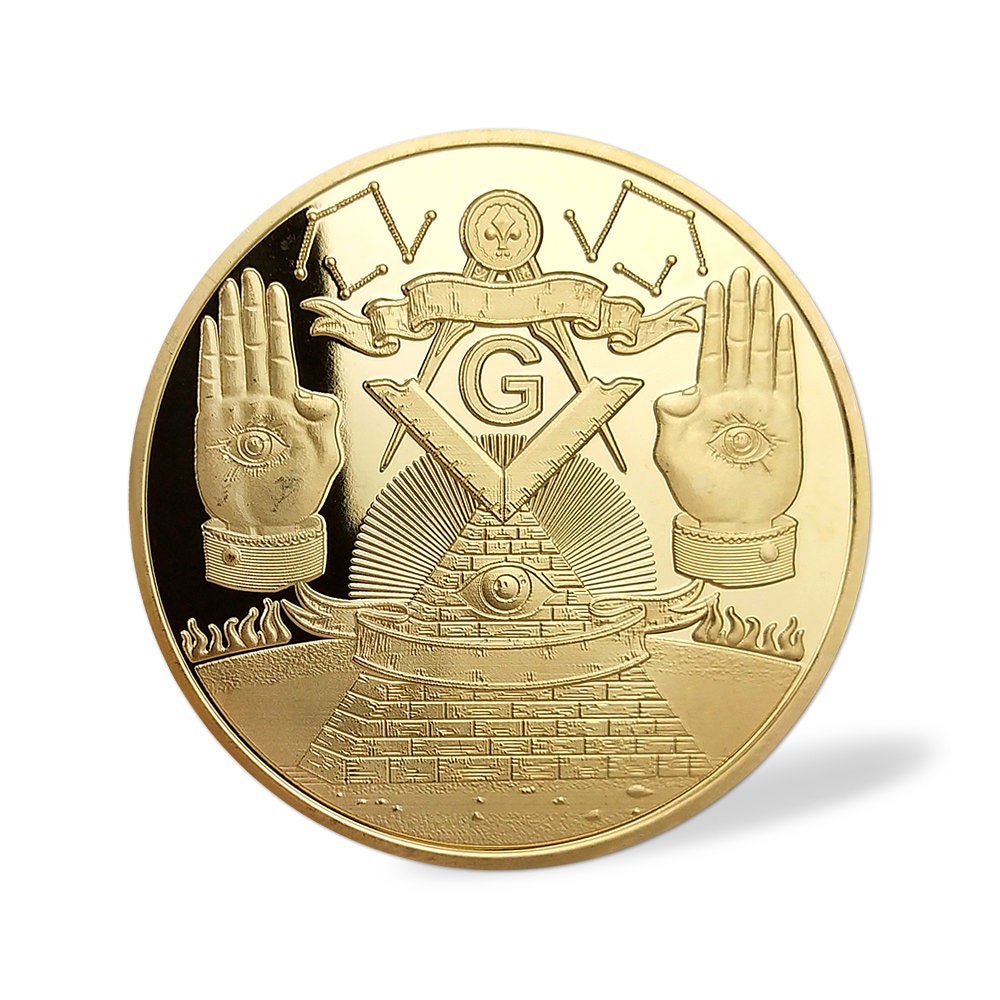Masonic Challenge Coin Grand Lodges Freemasons Brotherhood Collectible Badge decowoodo