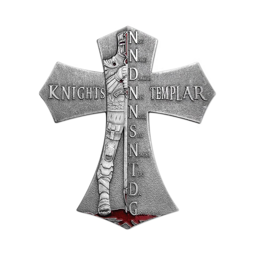 Knights Templar Deus Vult Challenge Coin Templar Cross Silver Collectible Emblem/gift for Him for father decowoodo