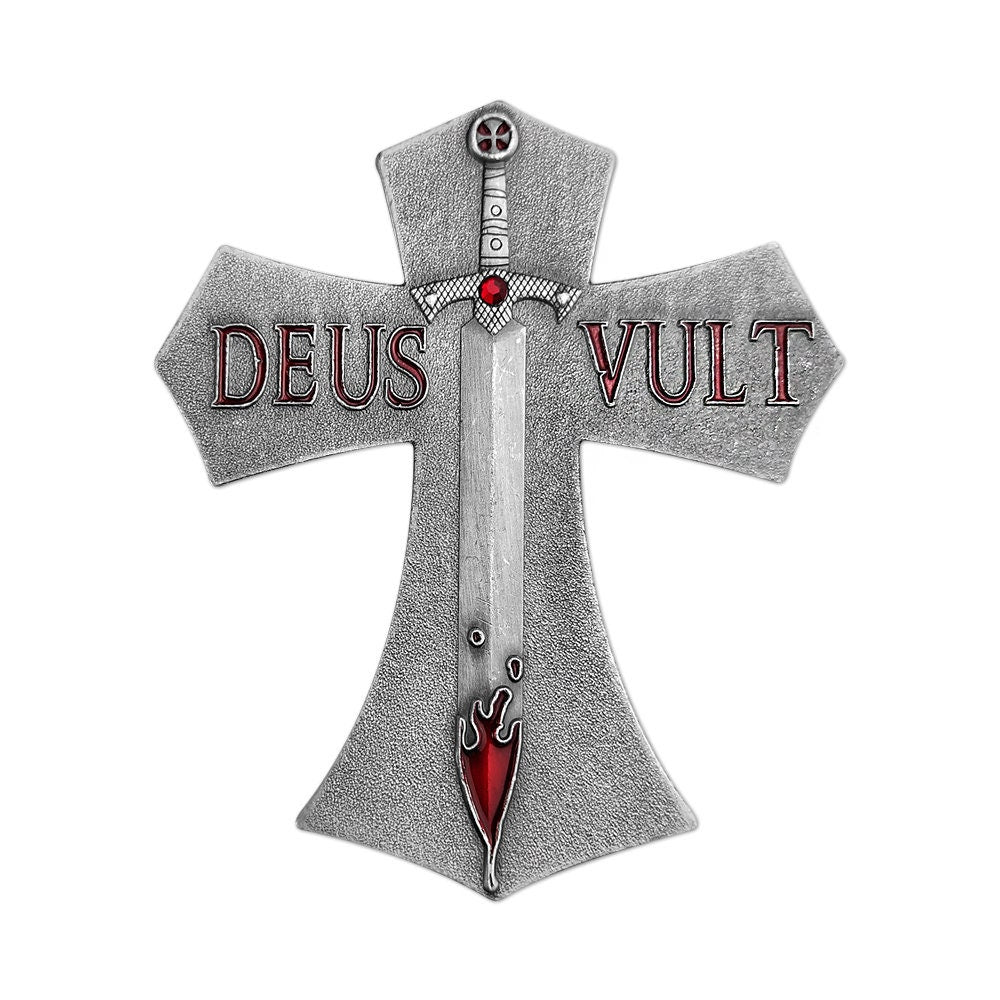 Knights Templar Deus Vult Challenge Coin Templar Cross Silver Collectible Emblem/gift for Him for father decowoodo