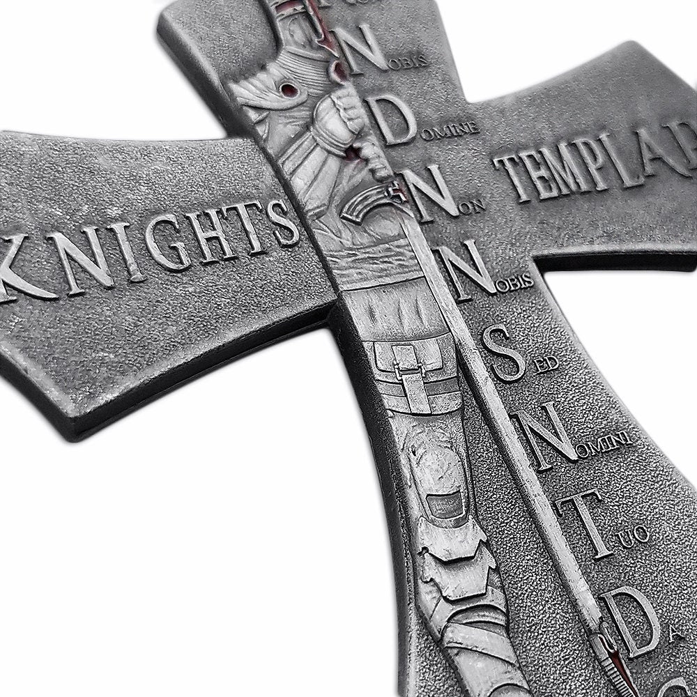 Knights Templar Deus Vult Challenge Coin Templar Cross Silver Collectible Emblem/gift for Him for father decowoodo