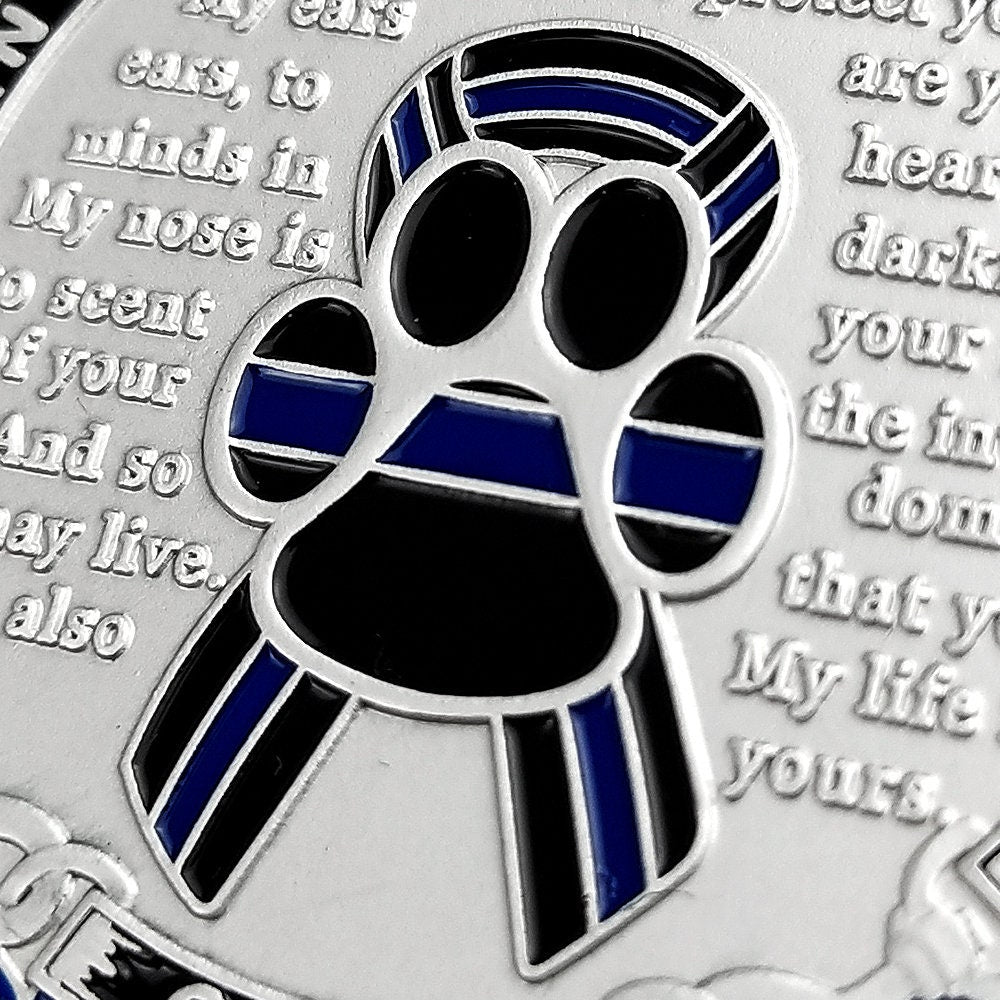 K9 Night Guardian PrayerPolice Officer Challenge Coin decowoodo