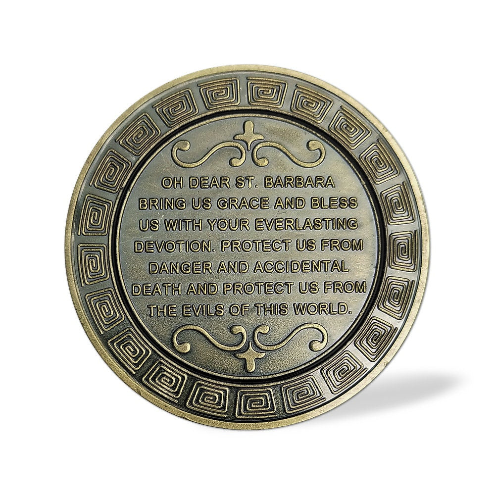 Patron Saint of Artillery St Barbara Prayer Challenge Coin Military Collectible/gift for Him for father decowoodo