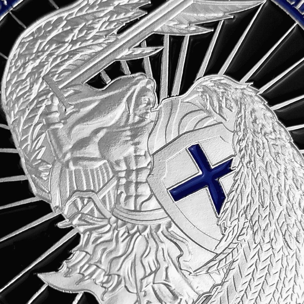 Police Challenge Coin A Thin Blue Line Guardian Angel Blessed Prayer Emblem Gift/gift for Him for father decowoodo