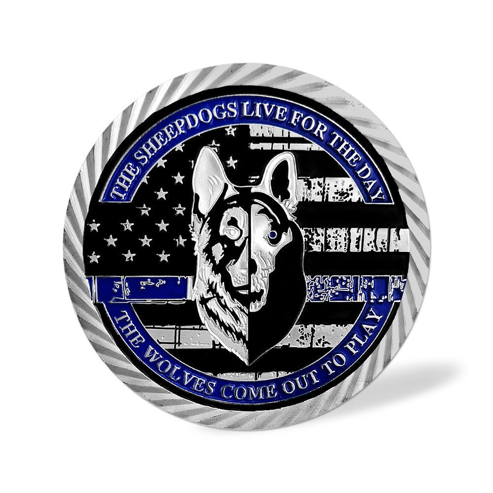 K9 Police Officer Friend Canine Prayer Blue Lives Matter Challenge Coin decowoodo