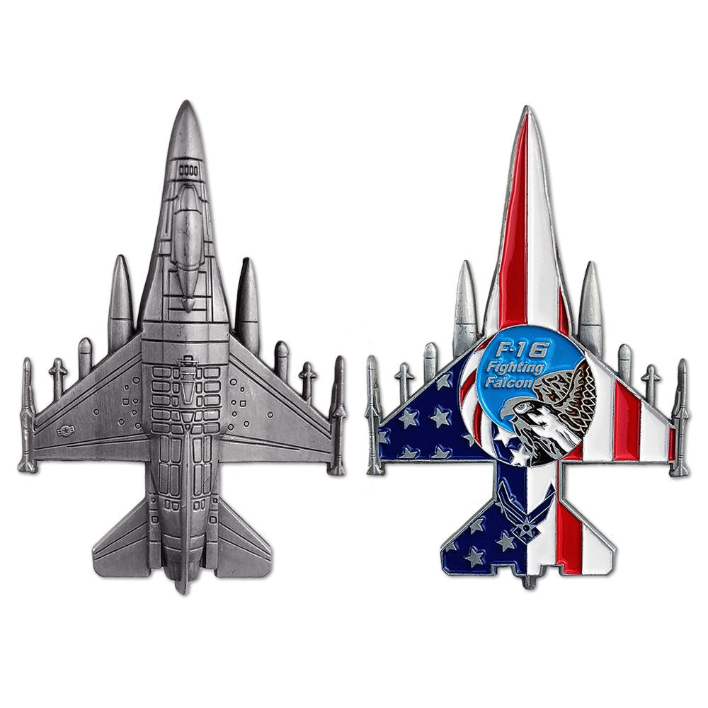 USAF F-16 Challenge Coin Fighter Collectible Military Air Force Metal Badge/gift for Him for father decowoodo