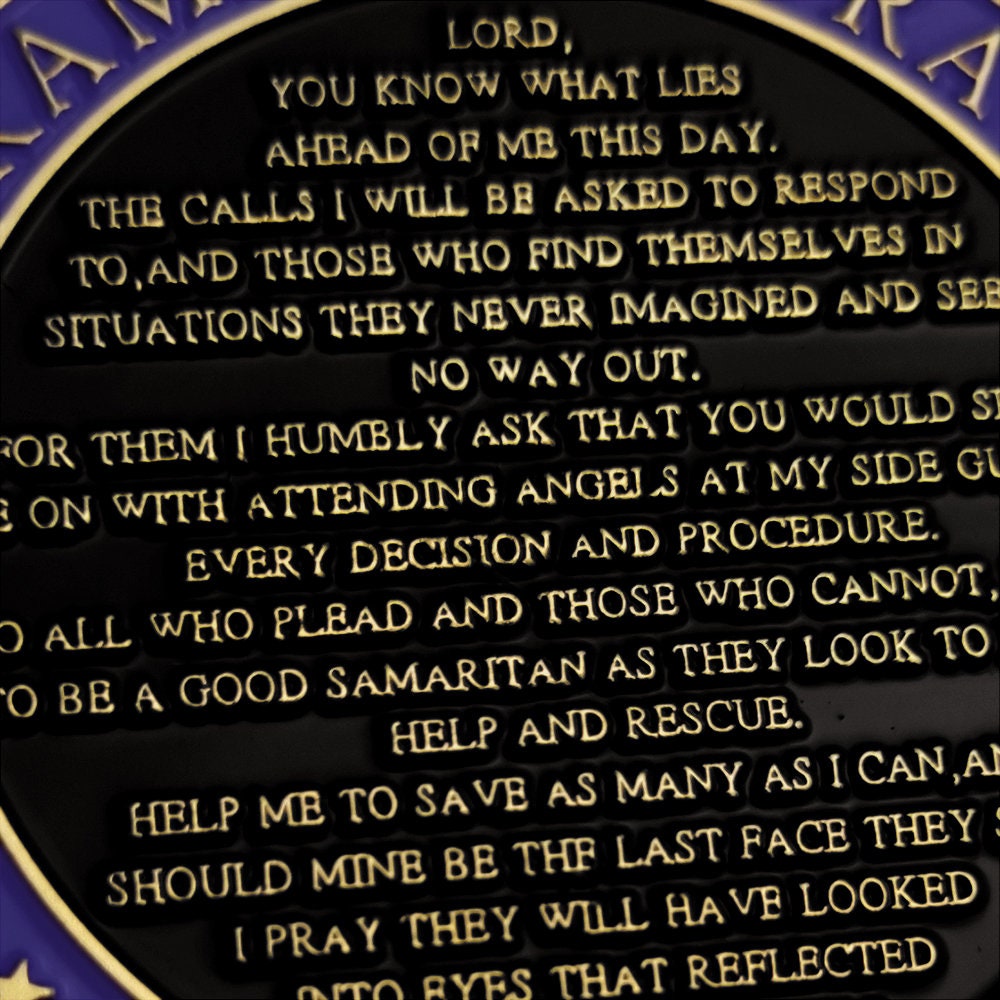 EMS Challenge Coin Paramedic Prayer Collectible Emergency First Aid Worker Gift/gift for Him for father decowoodo