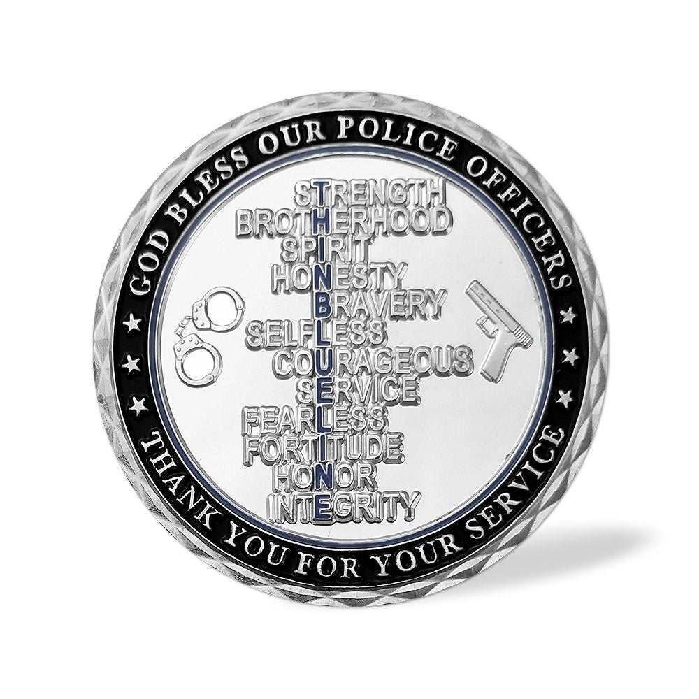 A Thin Blue Line Police Challenge Coin Law Enforcement Officers Spirit Badge/gift for Him for father decowoodo