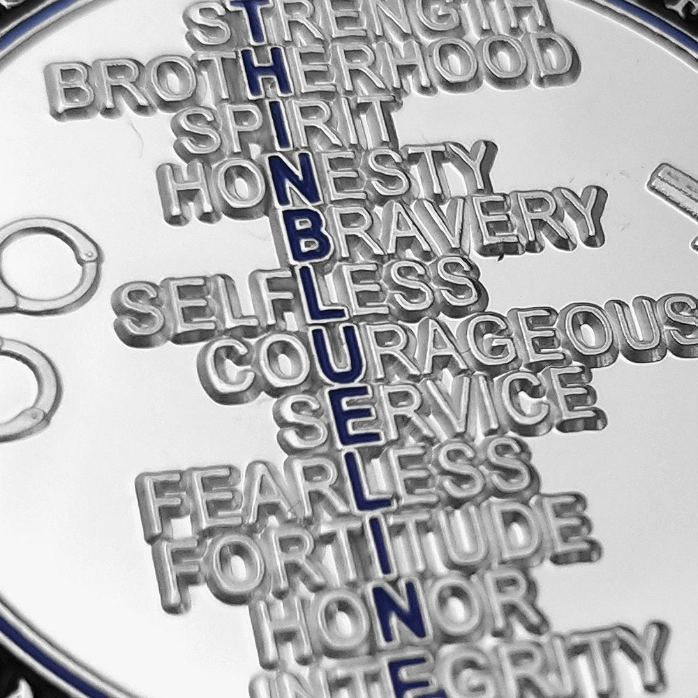 A Thin Blue Line Police Challenge Coin Law Enforcement Officers Spirit Badge/gift for Him for father decowoodo
