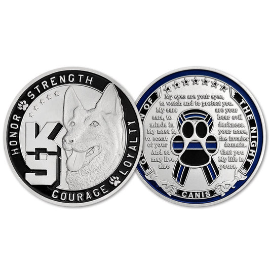 K9 Night Guardian PrayerPolice Officer Challenge Coin decowoodo