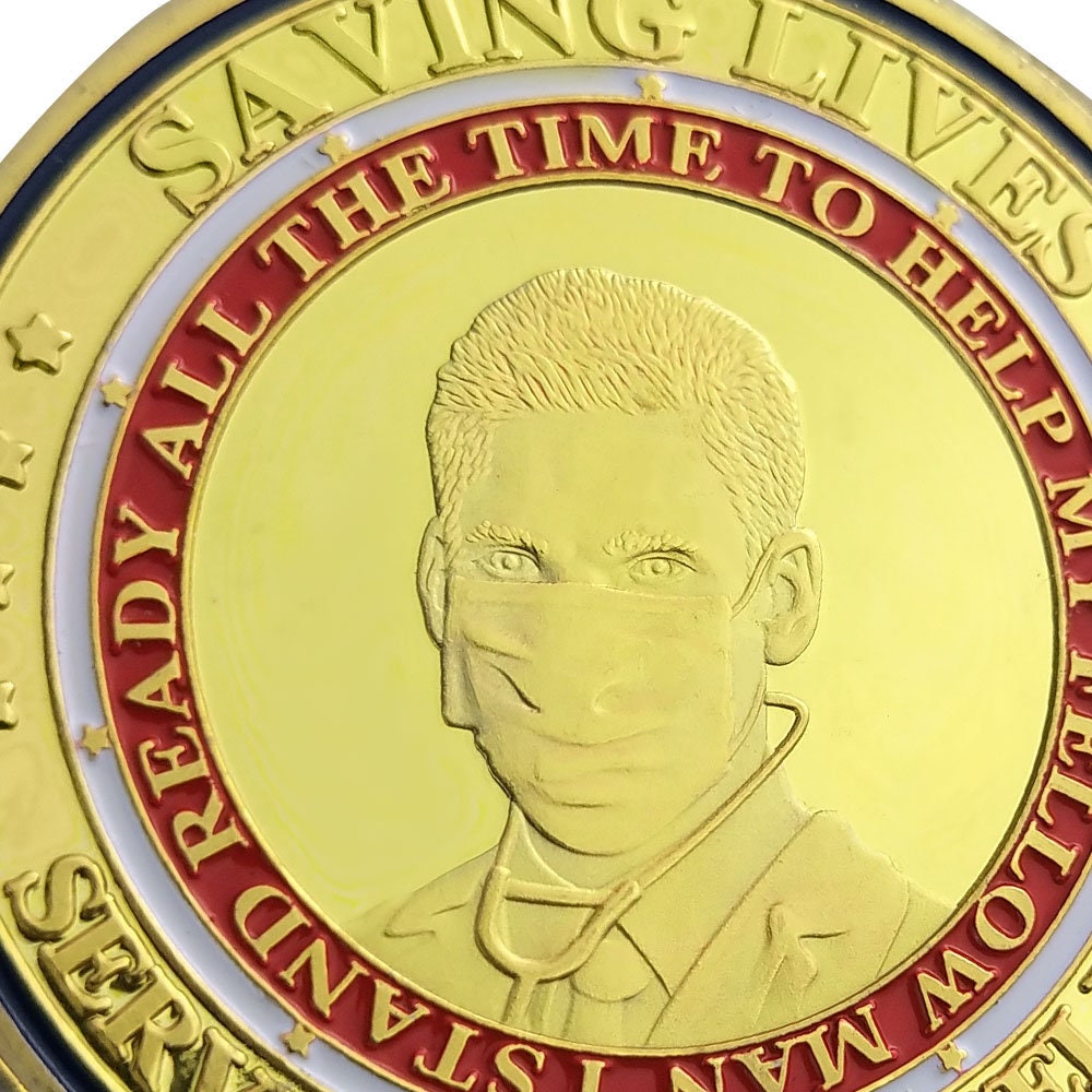 EMS Challenge Coin Doctor Life Savior Hero Collectible Emergency Worker Gift/gift for Him for father decowoodo