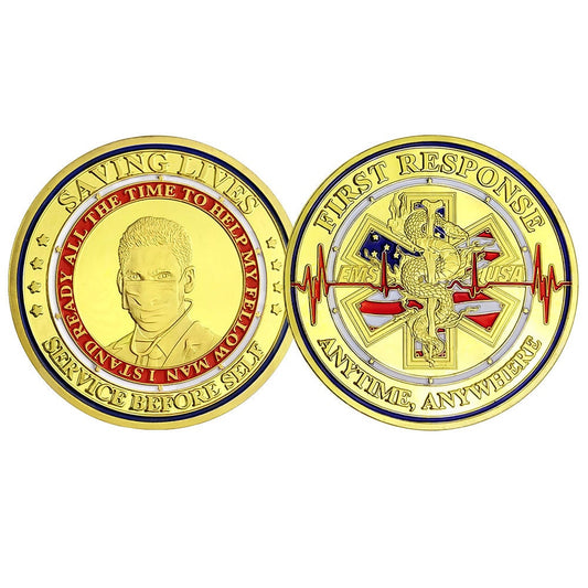 EMS Challenge Coin Doctor Life Savior Hero Collectible Emergency Worker Gift/gift for Him for father decowoodo