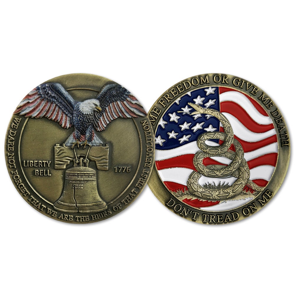 Liberty Bell Challenge Coin Dont Tread On Me President Kennedy Collectible/gift for Him for father decowoodo