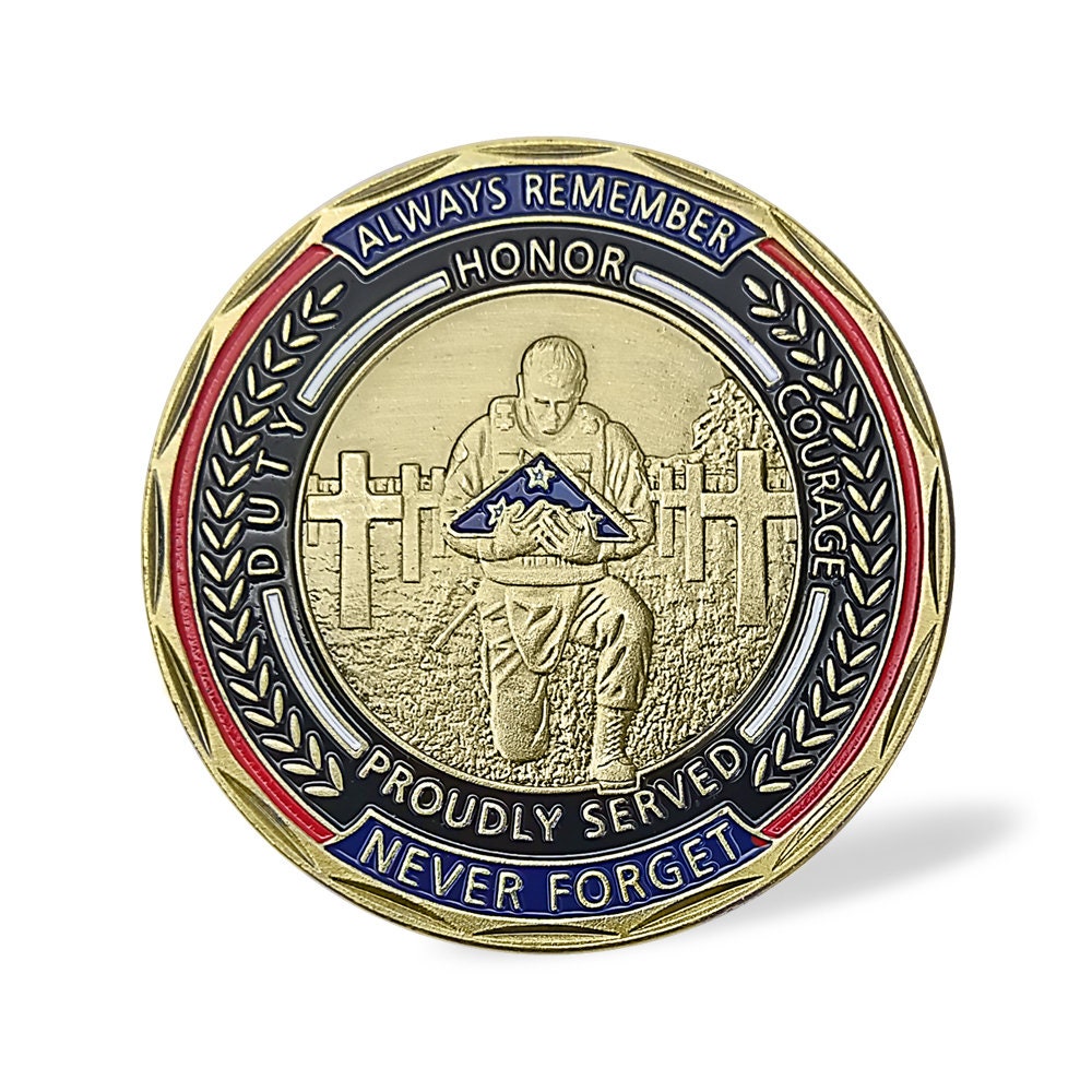 US Veteran Commemorative Challenge Coin We Stand For the Flag Honor Gift Coin/gift for Him for father decowoodo