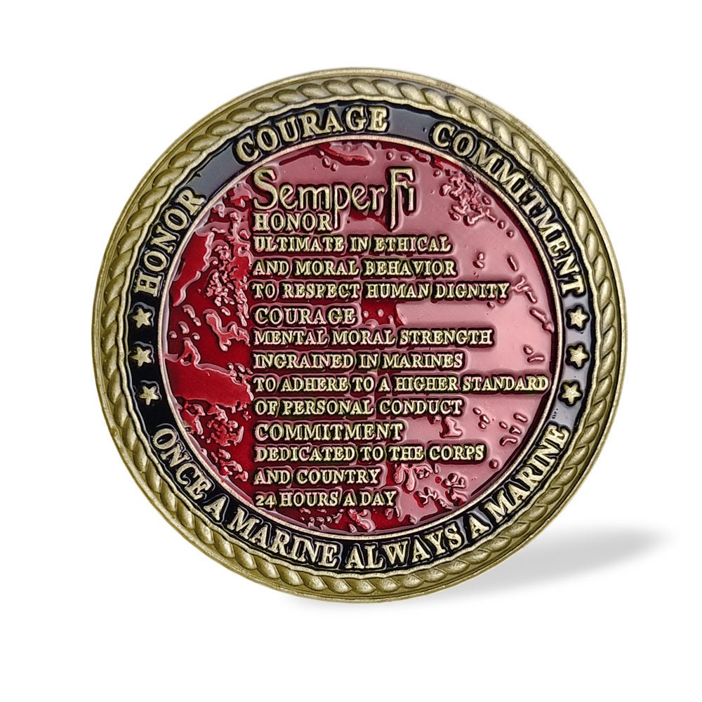 USMC Challenge Coin Marine Corps Veterans Creed Honor Collectible Gift Semper Fi/gift for Him for father decowoodo