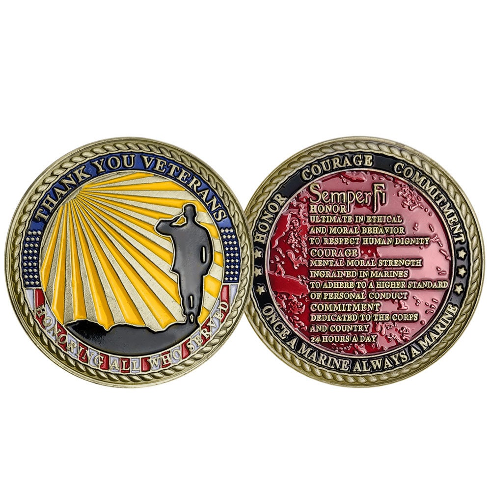 USMC Challenge Coin Marine Corps Veterans Creed Honor Collectible Gift Semper Fi/gift for Him for father decowoodo