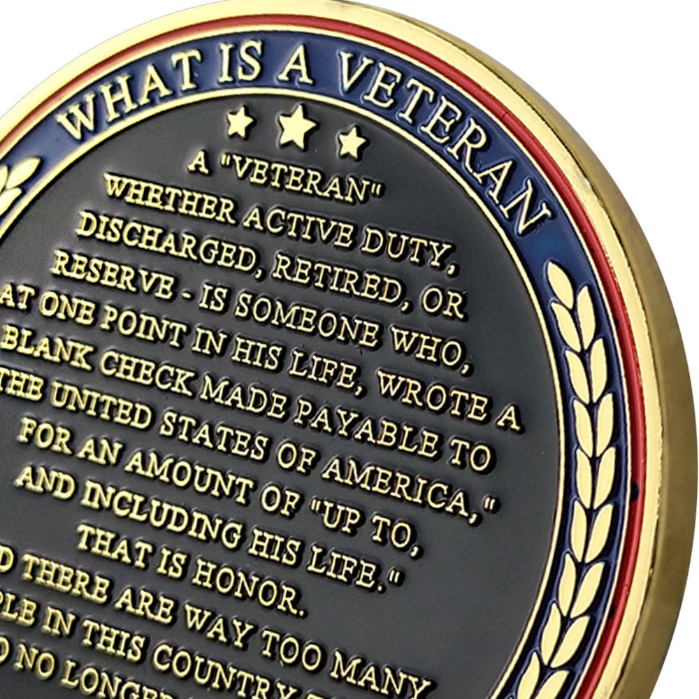 US Veteran Commemorative Flag Challenge Coin Military Thanksgiving Collectible/gift for Him for father decowoodo