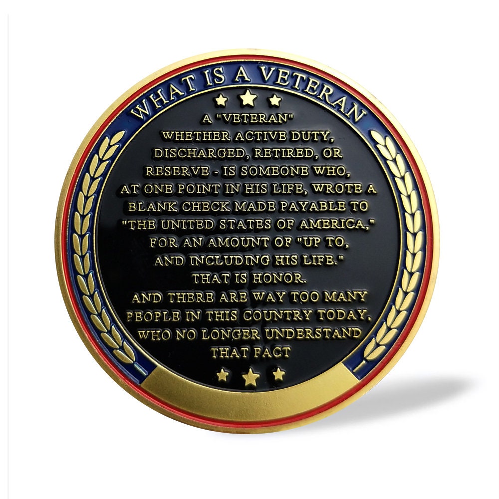 US Veteran Commemorative Flag Challenge Coin Military Thanksgiving Collectible/gift for Him for father decowoodo