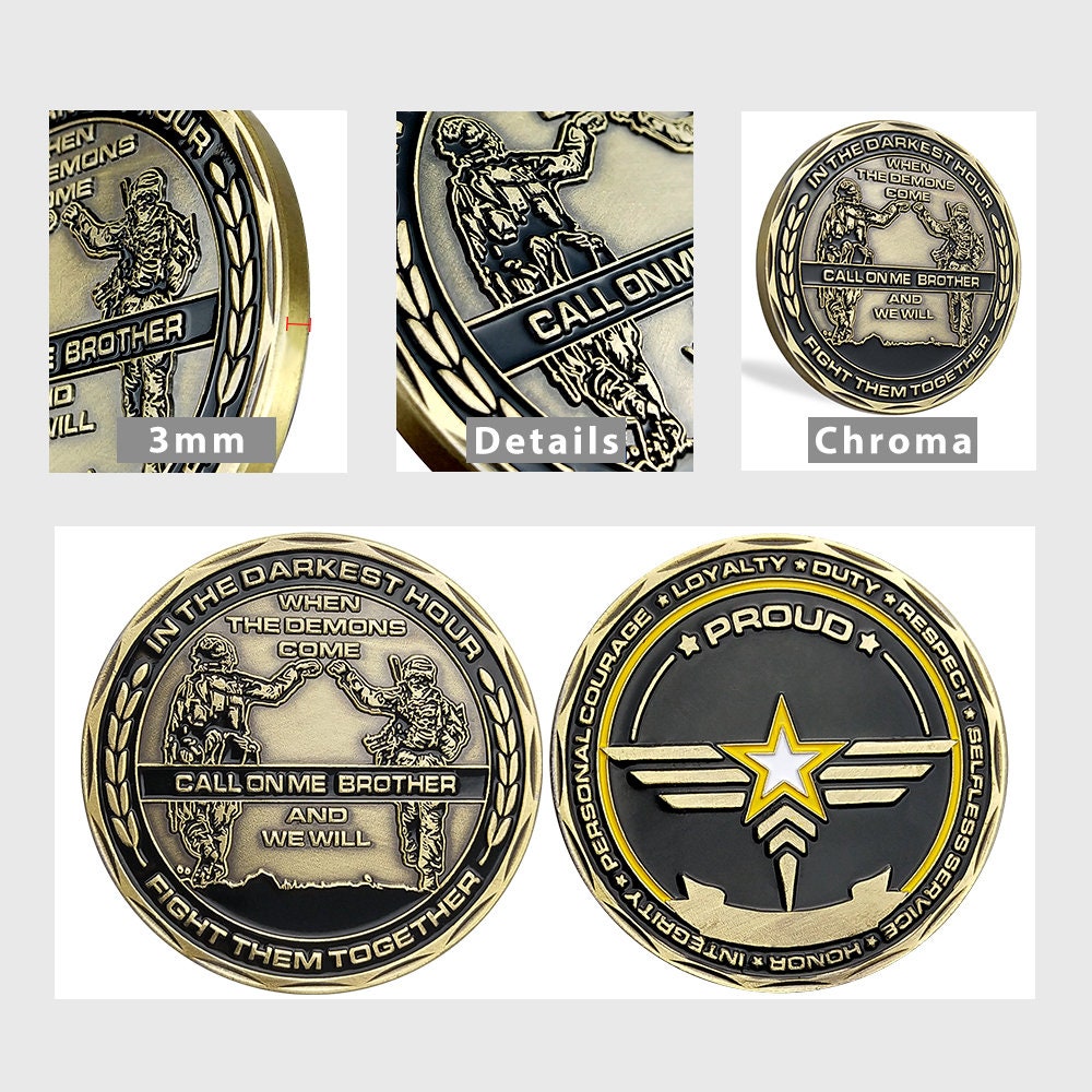 US Army Brofist Challenge Coin Bronze Military Collectible Soldier Fist Bump/gift for Him for father decowoodo